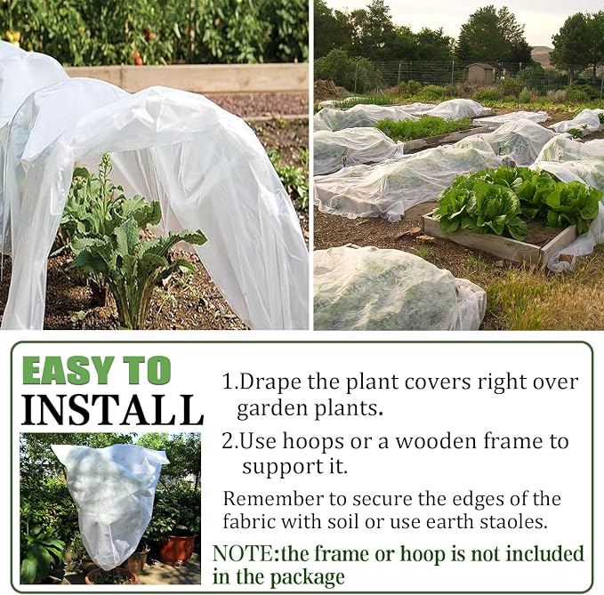 Plant Covers Freeze Protection 7 x 100 Ft, Thick Frost Cloth for Outdoor Plants, Winter Plant Blankets and Frost Covers for Garden Frost Protection, Floating Row Cover