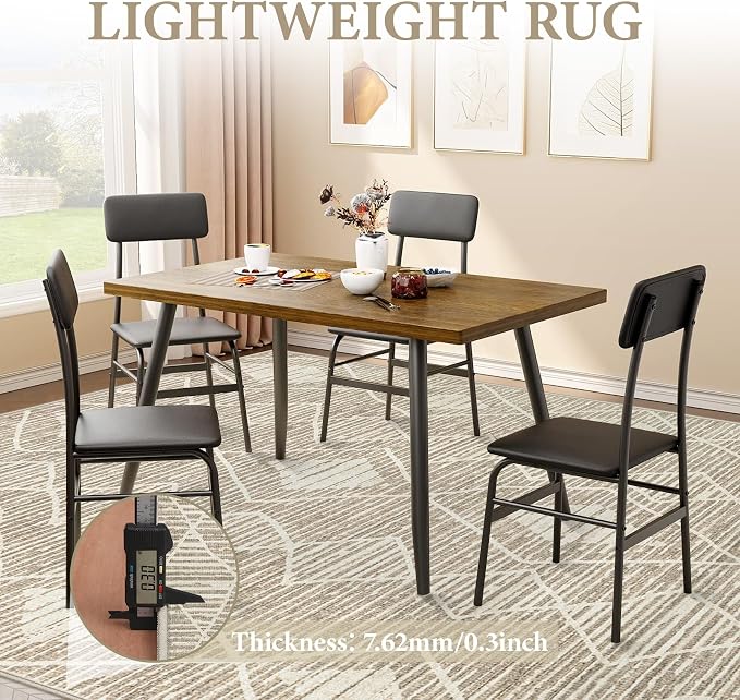 Area Rug for Living Room 9x12: Large Washable Boho Moroccan Rugs Geometric Neutral Rug, Non-Slip Foldable Morden Farmhouse Indoor Floor Carpet for Bedroom Dining Table Home(Cream Beige, 9'X12')