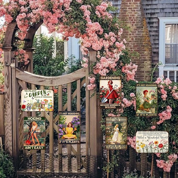 Garden Sign Gifts For Gardeners Gardening Decor For Women Metal Tin Signs Vintage And Into The Garden I Go To Lose My Mind And Find My Soul Sign Garden Lover Gift Wall Decor 8x12 Inch
