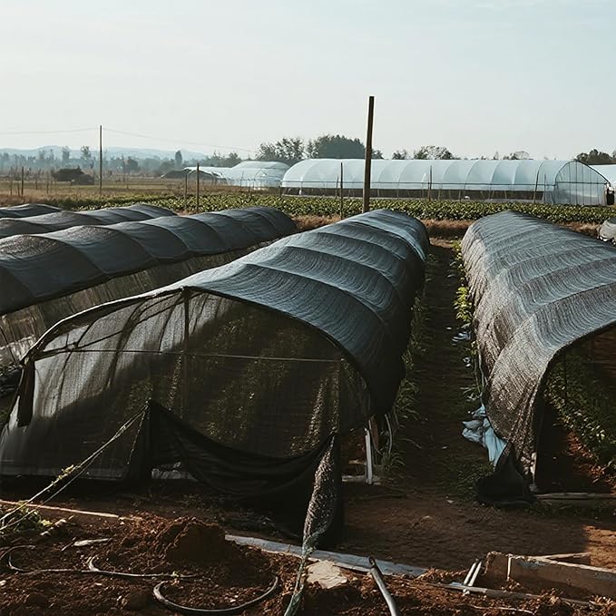 winemana 120x6 FT Outdoor Shade Cloth for Garden & Plants - 70% Large Black Mesh Tarp, UV Resistant Woven Shade Fabric for Greenhouse Farm Row Cover Vegetables Sun Protection Poultry Run