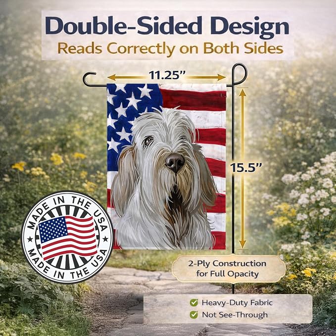 Caroline's Treasures CK6720GF Spinone Italiano Dog American Flag Garden Flag Mailbox Flag Decorative Yard Flag Banner Outside Patio Artwork Yard Flower Beds, Garden Size, Multicolor