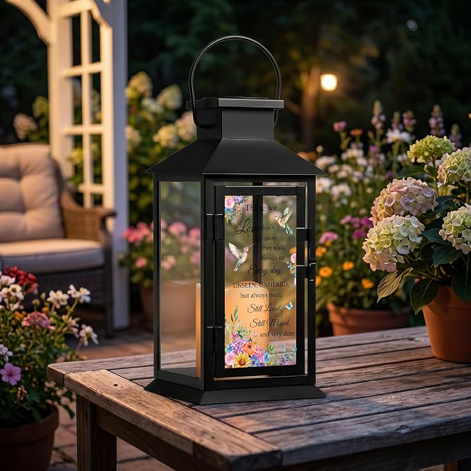 Solar Memorial Lantern Outdoor Waterproof, Sympathy Gifts for Loss of Loved One Mother Father, Remembrance Condolences Gift for Loss, in Memory of Loved One Gifts