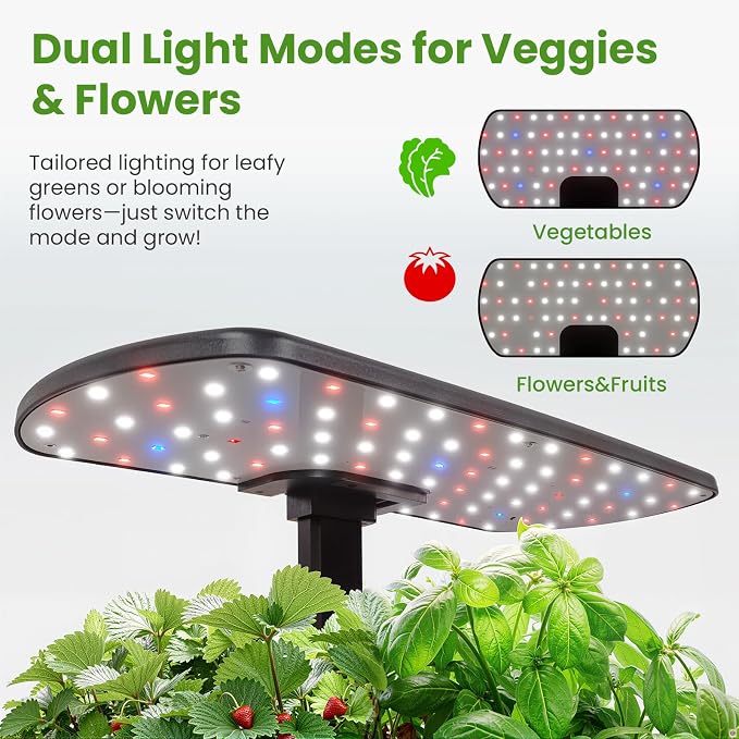litokam 12-Pod Hydroponics Growing System Kit with LED Grow Light, 24W 3.5L Indoor Herb Garden Planter with Quiet Water Pump, 24H Timer 2 Grow Modes Hydroponics Garden for Home Kitchen Office Gifts