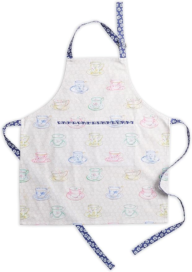 Maison d' Hermine Aprons for women with Pocket 100% Cotton (27.50"x31.50") | Adjustable Neck Strap & long ties Apron Men Chef Wedding Cooking Gardening Server Maid