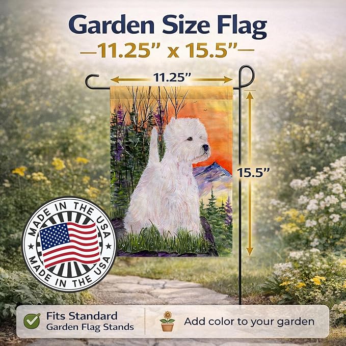 Caroline's Treasures SS1013GF Westie Garden Flag Mailbox Flag Decorative Yard Flag Banner Outside Patio Artwork Yard Flower Beds, Garden Size, Multicolor