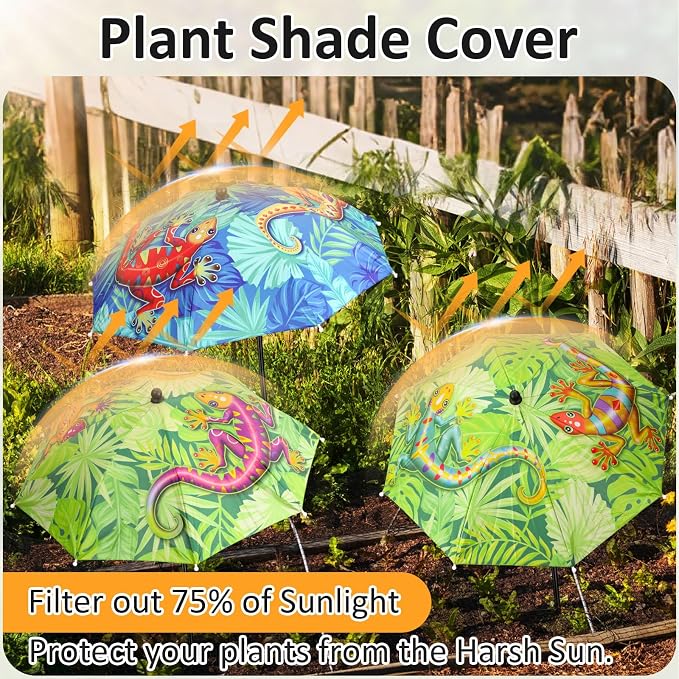 Plant Umbrellas for Outdoor Plants, Large Garden Plant Umbrella Shade Upgraded Adjustable Angle Height for Potted Plants Garden Beds
