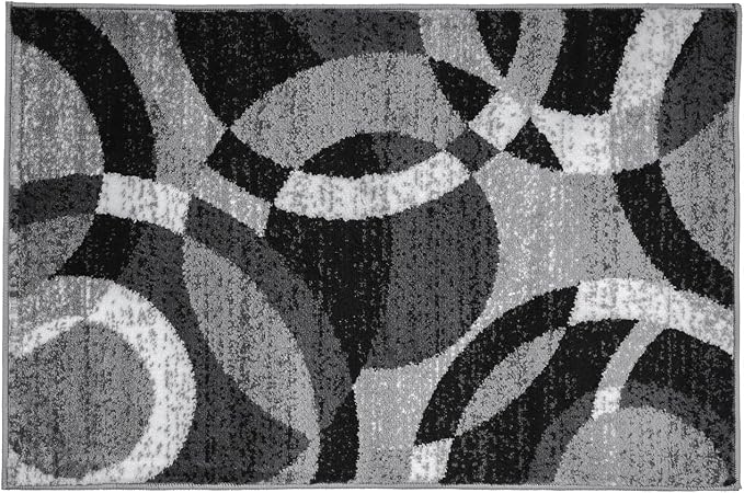 Rugshop Abstract Circles Contemporary High Traffic Area Rug Gray 2' x 3' | Rectangular, Size 2' x 3', Living Room, Bedroom, Dining Room, Home Office, Kitchen, Entryway, Hallway, Nursery, Kids Room