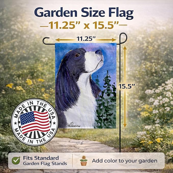 Caroline's Treasures SS8985GF English Springer Spaniel Garden Flag Mailbox Flag Decorative Yard Flag Banner Outside Patio Artwork Yard Flower Beds, Garden Size, Multicolor