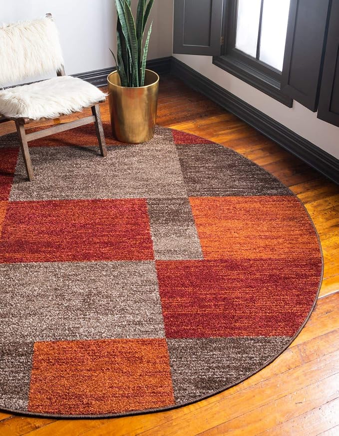 Unique Loom Autumn Collection Area Rug - Providence (3' 3" Round, Multi/ Beige)