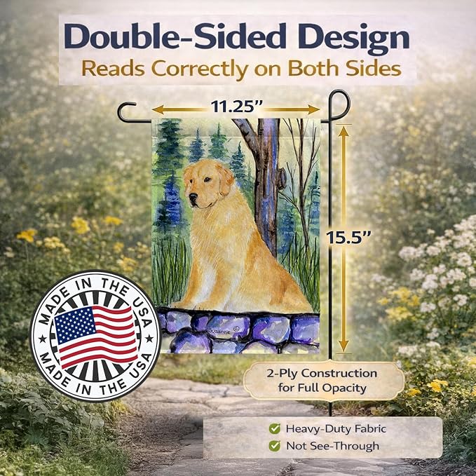 Caroline's Treasures SS8111GF Golden Retriever Garden Flag Mailbox Flag Decorative Yard Flag Banner Outside Patio Artwork Yard Flower Beds, Garden Size, Multicolor