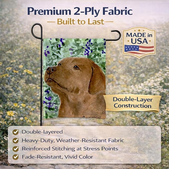 Caroline's Treasures SS8743GF Chocolate Labrador Garden Flag Mailbox Flag Decorative Yard Flag Banner Outside Patio Artwork Yard Flower Beds, Garden Size, Multicolor