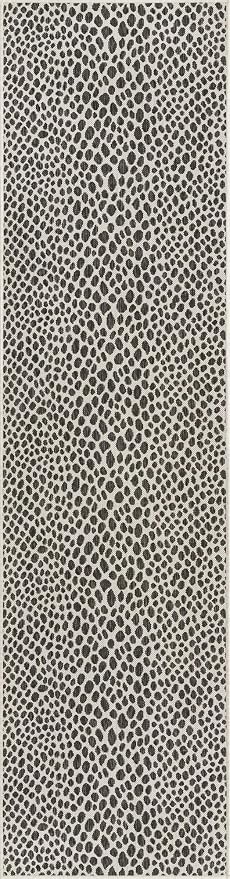 Unique Loom Outdoor Collection Area Rug - Cape Town (2' 7" x 10' Runner, Black/ Ivory)