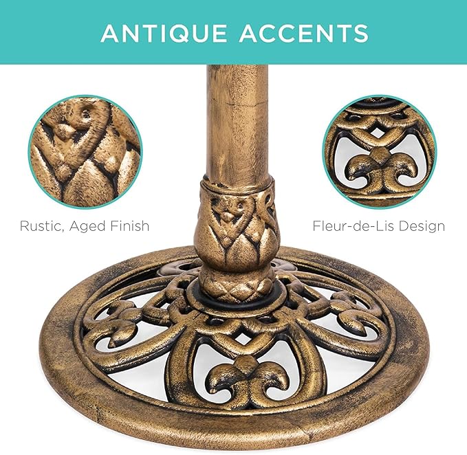 32inch Antique Bird Bath Outside Garden Weather Resistant Polyresin Backyard Expressions