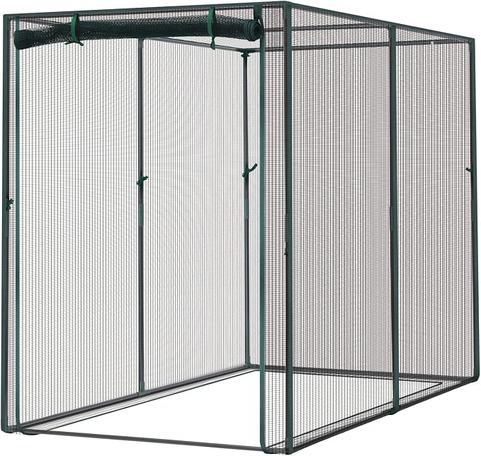Ohuhu Crop Cages for Garden Plant:6.6x3.9x5.3 Ft Plant Protection Tent with Zippered Door, Raised Bed Cover, Garden Bed Cover with Frame, Wind-Resistant Plant Cages for Outdoor Plants