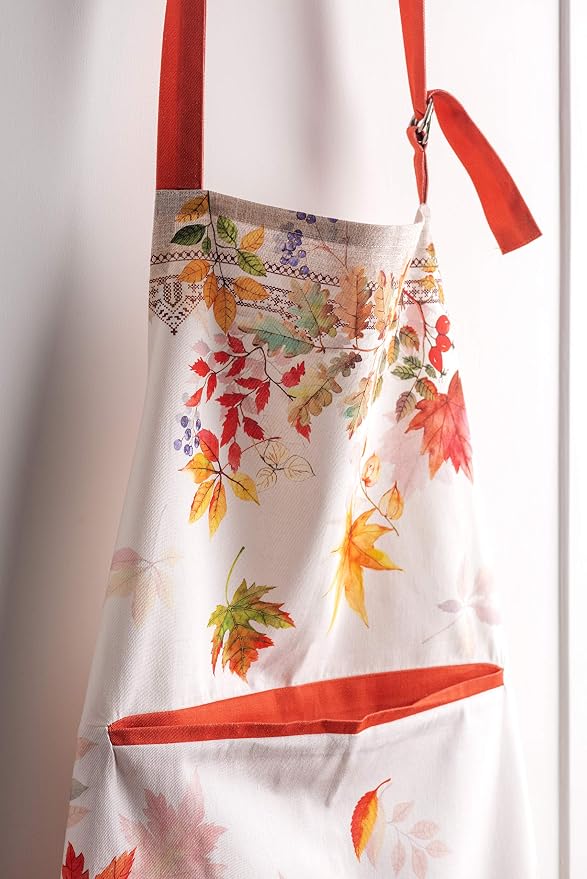 Maison d' Hermine Aprons for women with Pocket 100% Cotton (27.50"x31.50") | Adjustable Neck Strap & long ties Apron Men Chef Wedding Cooking Gardening Server Maid