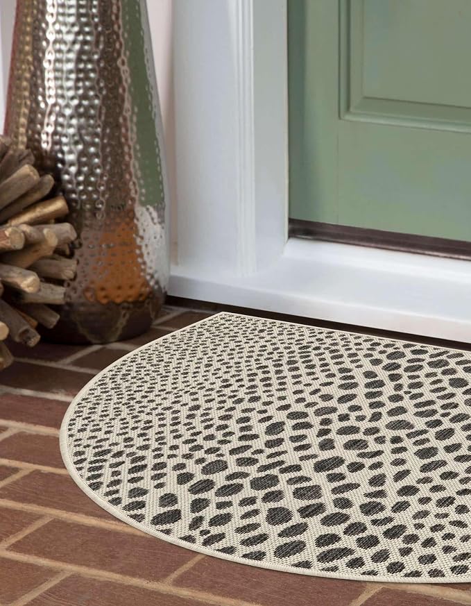 Jill Zarin Jill Zarin Outdoor Collection Area Rug - Cape Town (2' 7" x 4' 1" Hearth Black/Ivory)