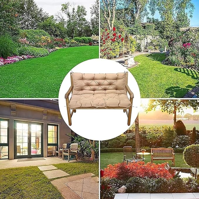 Swing Cushion Replacement Outdoor Porch Waterproof Bench Cushion 2-3 Seater Washable Bench Replacement Cushions for Outdoor Patio Porch Swing Cushions