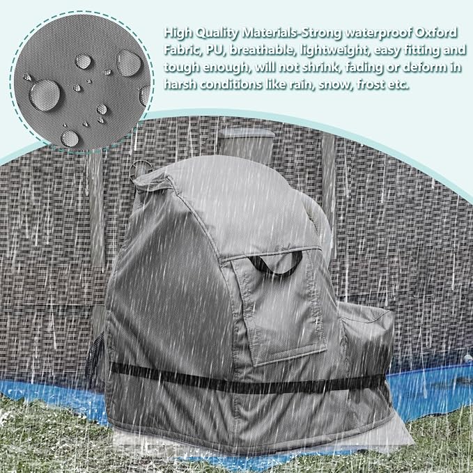 okcool Outdoor Sand Filter Pump Winter Cover, Grey | Heavy Duty Waterproof UV Resistant Dust Cover Universal for Most Pool Sand Filter Equipment