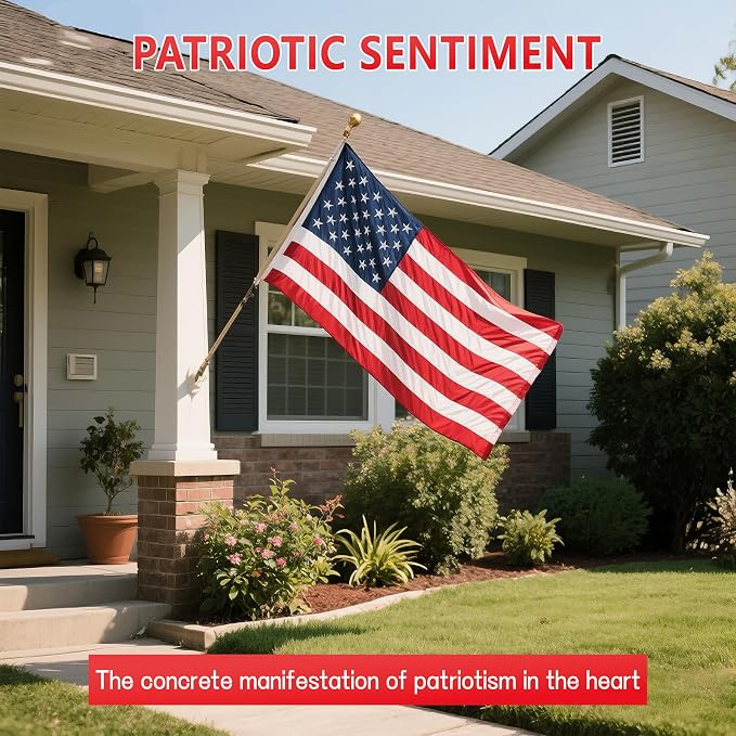 American flag 3x5 FT for Outside,Heavy Duty Non Fading US Flags for High Wind Outdoor,Waterproof UV Resistant USA Flag with Embroidered Stars, Sewn Stripes, Brass Grommets,All Weather