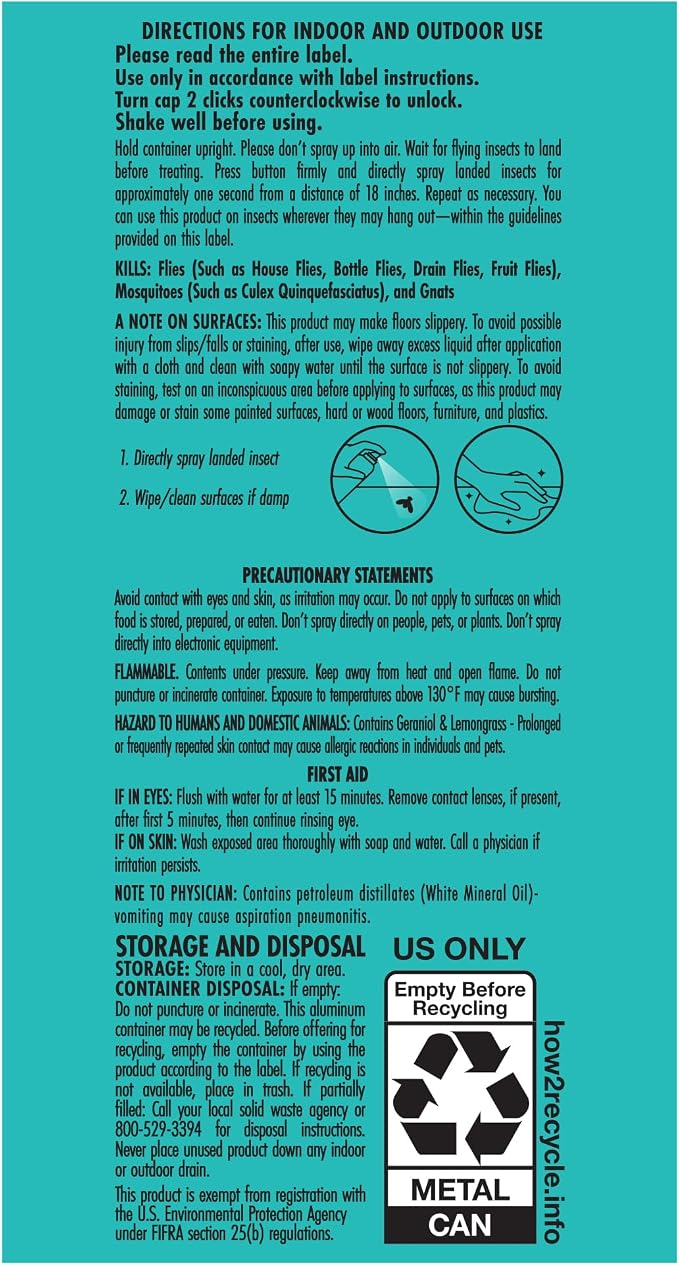 STEM Kills Flies, Mosquitoes and Gnats: Plant-Based Active Ingredient Bug Spray, Botanical Insecticide for Indoor and Outdoor Use; 10 fl oz (Pack of 3)