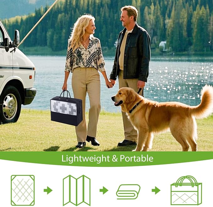 Smiry Waterproof Outdoor Rug 6x9 ft, Reversible Plastic Straw Patio Camping Rugs, Outdoor Indoor RV Mat Carpet for Patio, Outside Entry, Backyard, Deck, Bench, Picnic, Camper, White & Grey