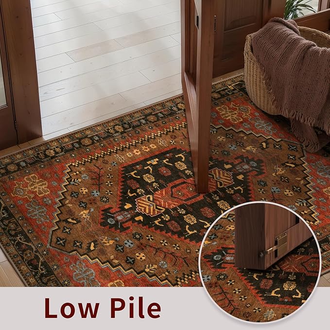 Ciicool 2x7ft Runner Rug,Vintage Washable Area Rugs for Hallway Kitchen | Ultra Soft Oriental Indoor Mat Thin Boho Entry Carpet for Entrance Bedroom Bedside Living Room Laundry Bathroom Decor