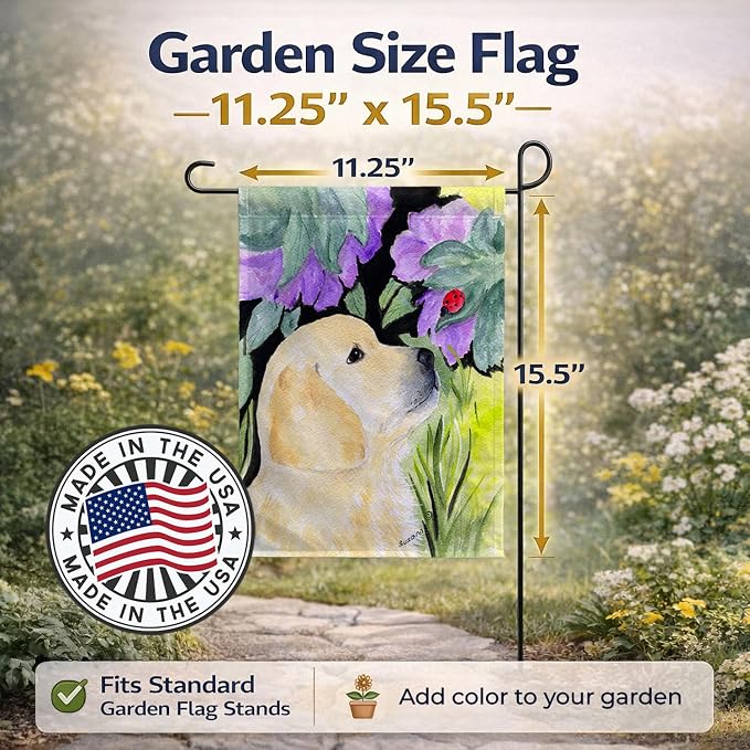 Caroline's Treasures SS8245GF Golden Retriever Garden Flag Mailbox Flag Decorative Yard Flag Banner Outside Patio Artwork Yard Flower Beds, Garden Size, Multicolor