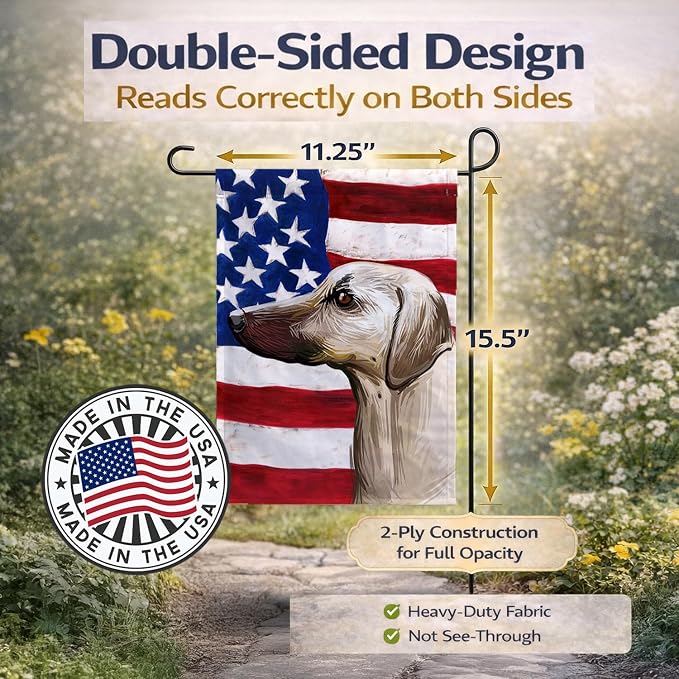 Caroline's Treasures CK6710GF Sloughi Dog American Flag Garden Flag Mailbox Flag Decorative Yard Flag Banner Outside Patio Artwork Yard Flower Beds, Garden Size, Multicolor