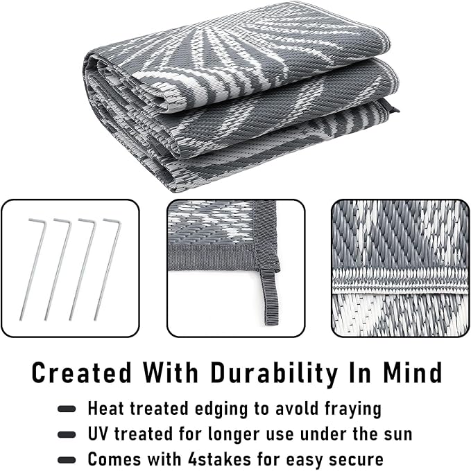 Outdoor Rug 5x7Ft Outdoor Plastic Straw Rug Waterproof Outdoor Rugs for Patios Clearance Indoor Outdoor Rug for Patio Decor Porch Camping