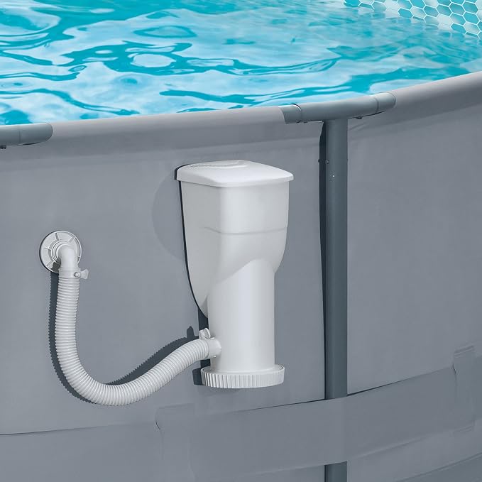 Funsicle SkimmerPlus 1000 GPH 2-in-1 Filter Pump and Skimmer System with Clamps and 1.5" Hose Fitting for Above Ground Swimming Pools | 2-in-1 Filter Pump and Skimmer System for Easy Swimming Pool Cleaning & Maintenance