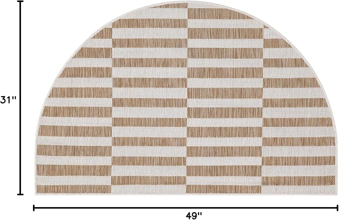 Unique Loom Outdoor Striped Collection Area Rug - Striped (2' 7" x 4' 1" Hearth Taupe/Ivory)