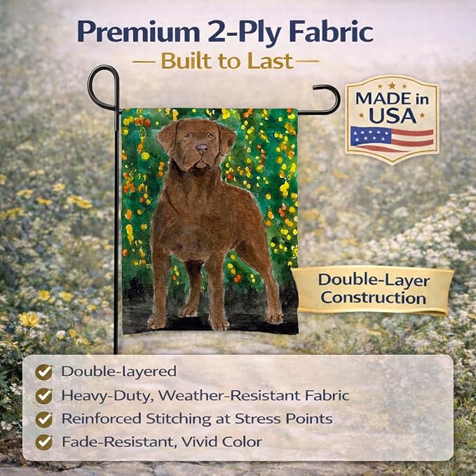 Caroline's Treasures SS8969GF Chesapeake Bay Retriever Garden Flag Mailbox Flag Decorative Yard Flag Banner Outside Patio Artwork Yard Flower Beds, Garden Size, Multicolor
