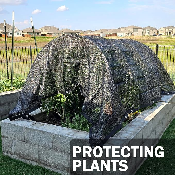 40% Shade Cloth for Garden,12×12FT Durable HDPE Mesh with Grommets, Sun Protected Garden Shade Netting for Vegetables Flowers Greenhouse Patio, Yard