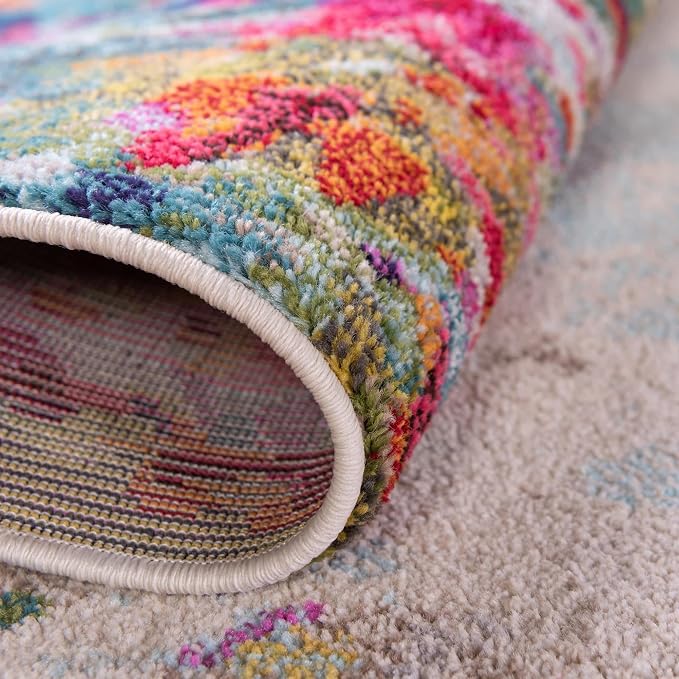 Unique Loom Chromatic Collection Area Rug - Joyous (5' Square Multi/Blue)