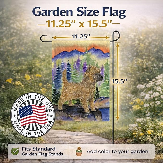Caroline's Treasures SS8255GF Cairn Terrier Garden Flag Mailbox Flag Decorative Yard Flag Banner Outside Patio Artwork Yard Flower Beds, Garden Size, Multicolor