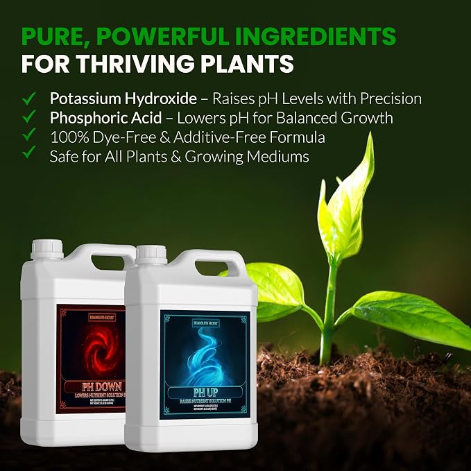 Humboldts Secret pH Up and pH Down Control Kit | Liquid Nutrient Solution Balancer for Plants | for Soil, Hydroponic, Coco, and DWC Systems | Supports Nutrient Absorption and Growth | 1 Gallon