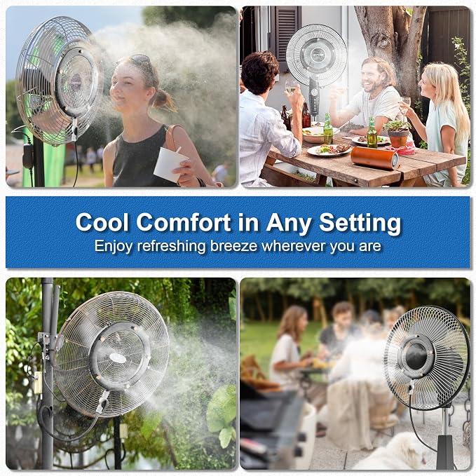 Fan Misting Kit. Fan Misters for Cooling Outdoor, Integrated Mister Ring for Outside with Water Valve, Misters for Outdoor Fan. Fit for Any Outdoor Fan. Durable, Seamless Fan Mister not Easy to Leak
