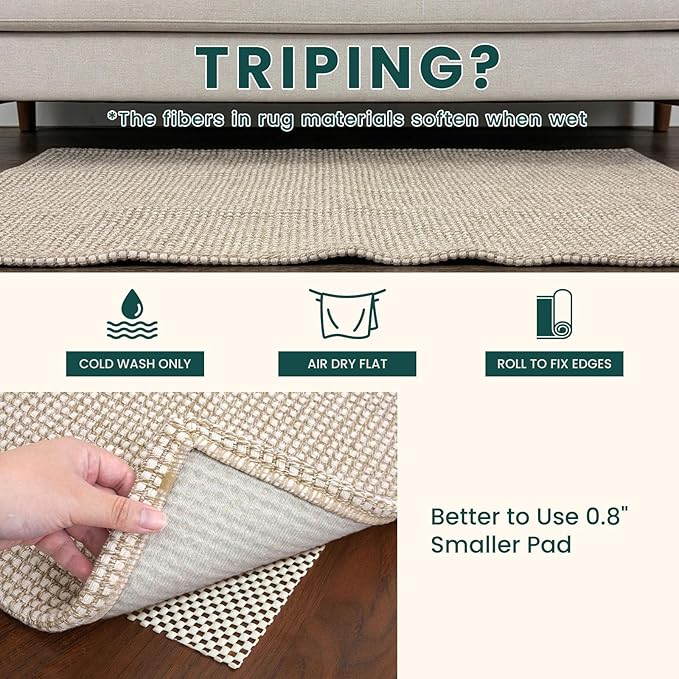 KOZYFLY Rugs for Entryway 3x5 ft Washable Area Rug Non Slip Rubber Backed Entry Rug Woven Indoor Door Mat Cotton Kitchen Rugs for Entryway, Foyer, Backdoor, Ivory/Camel/Brown