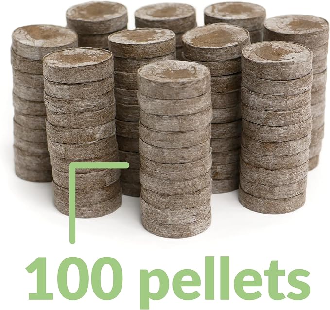 100 Count- Jiffy 36 MM Peat Soil Pellets Seeds Starting Plugs: Indoor Seed Starter- Start Planting Indoors for Transplanting to Garden and SUPERthrive Plant Vitamin Solution with Kelp, 4 Oz.