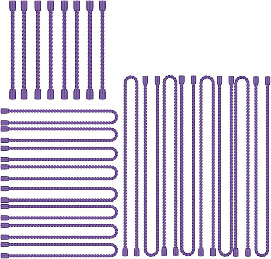 24PCS 4-Inch, 12-Inch, 18-Inch Silicone Cable Ties, Bendable Rubber Twist Ties, Reusable Twist Ties for Cords, gear ties for Organizing, Bundling (Purple)
