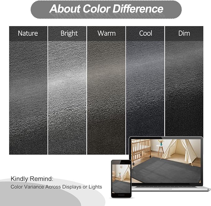 Vasofe 8x10 Large Rugs for Living Room Bedroom, Modern Washable Area Rug | Thickened Memory Foam Carpets, Minimalist Rug for Boys Room, Office, Playroom, Classroom, Soft, Non Slip Carpet, Grey