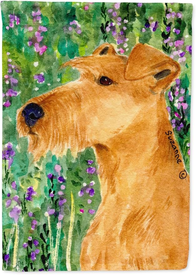 Caroline's Treasures SS1004GF Irish Terrier Garden Flag Mailbox Flag Decorative Yard Flag Banner Outside Patio Artwork Yard Flower Beds, Garden Size, Multicolor