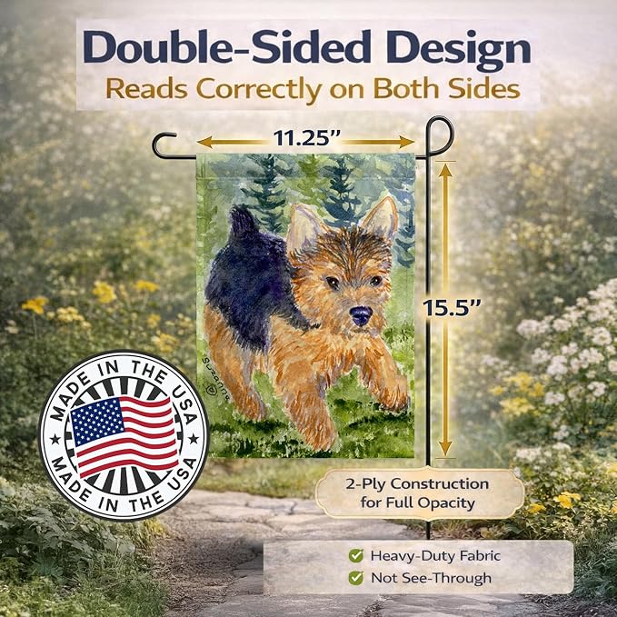 Caroline's Treasures SS8907GF Norwich Terrier Garden Flag Mailbox Flag Decorative Yard Flag Banner Outside Patio Artwork Yard Flower Beds, Garden Size, Multicolor