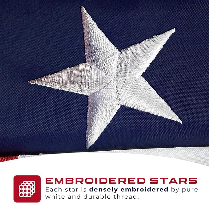 Shop72 American Flag, 3x5 American Flag Outdoor Heavy Duty, Embroidered Stars, Allegiance to USA, Bandera De Estados Unidos, For Outdoor and Indoor, Bandera Americana