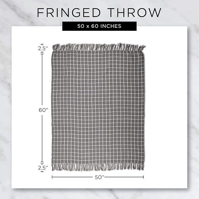 DII Chevron Throw Collection Handloomed Cotton, 50x60, Black (Pack of 12)