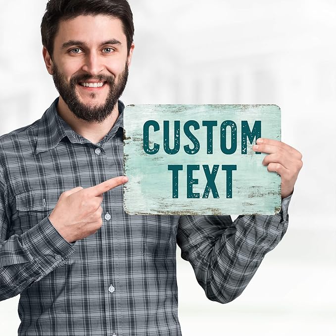 Custom Sign, Custom Street Sign, 11 Font Colors, 13 Font Styles, 4 Hole Options, 22 Sizes, 7x10 Inches, Rust Free DiBound, Fade Resistant, Made in USA by My Sign Center (Shabby Chic)