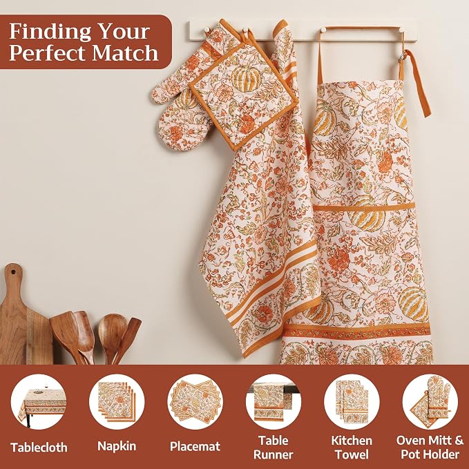 Maison d' Hermine Aprons for women with Pocket 100% Cotton (27.50"x31.50") | Adjustable Neck Strap & long ties Apron Men Chef Wedding Cooking Gardening Server Maid
