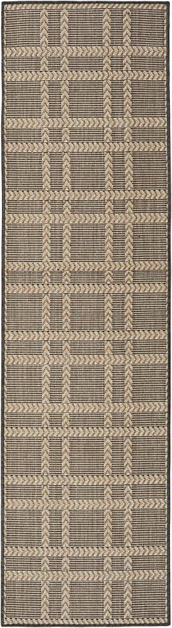 Nourison Home Horizon Indoor/Outdoor Charcoal 2'2" x 8' Area Rug - Easy Clean, Non Shedding, Bed Room, Living Room, Dining Room, Kitchen (8' Runner)