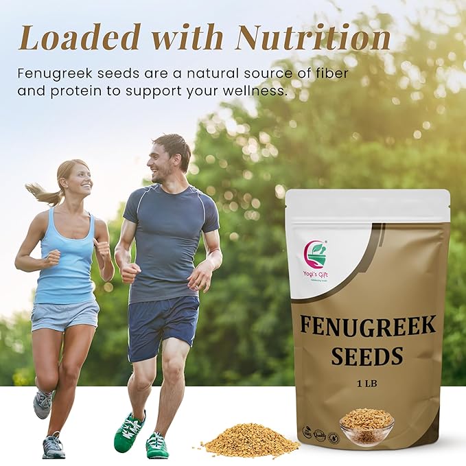 Fenugreek Seeds 1 LB, 100% Pure & Natural, Perfect for Cooking, Herbal Uses & Overall Wellness, Resealable Bag for Freshness - By Yogi’s Gift®