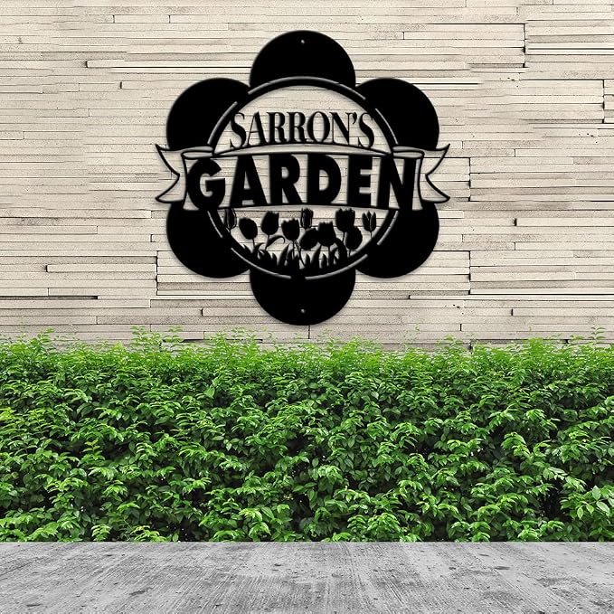 MeMate Custom Metal Garden Signs - Personalize Outdoor Decor, Metal Plaque for Women, Mom, Grandma, Rustic She Shed Decorations